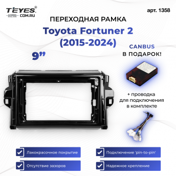Переходная рамка Toyota Fortuner 2 (2015-2024) (9&quot;)