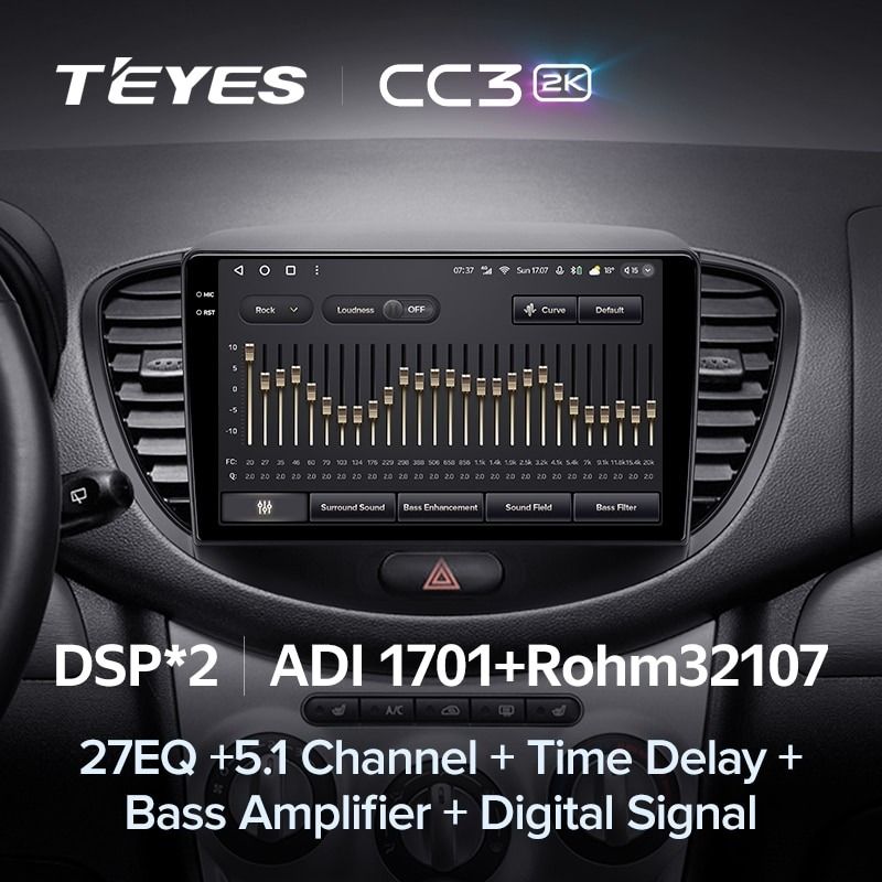 Штатная магнитола Teyes CC3 2K 360 6/128 Hyundai i10 (2007-2013)