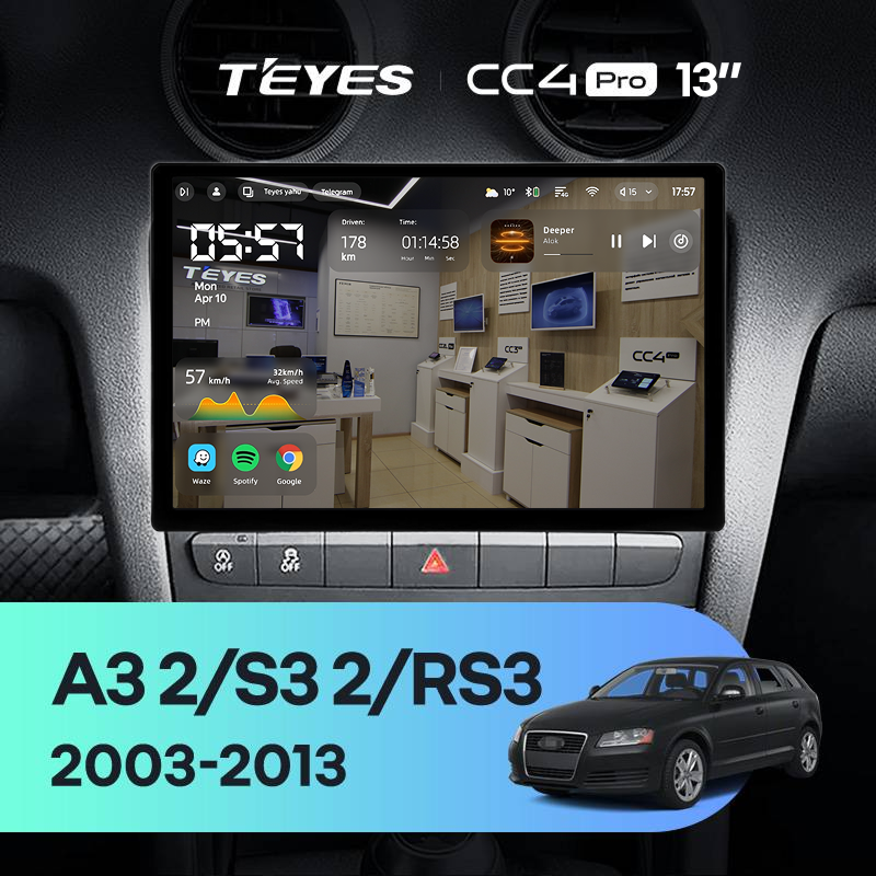 Штатная магнитола Teyes CC4 Pro 8/128 Audi RS3 1 (2011-2012) (13&quot;)