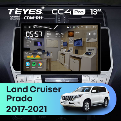 Штатная магнитола Teyes CC4 Pro 8/128 Toyota Land Cruiser Prado 150 (2017-2021) (13&quot;)