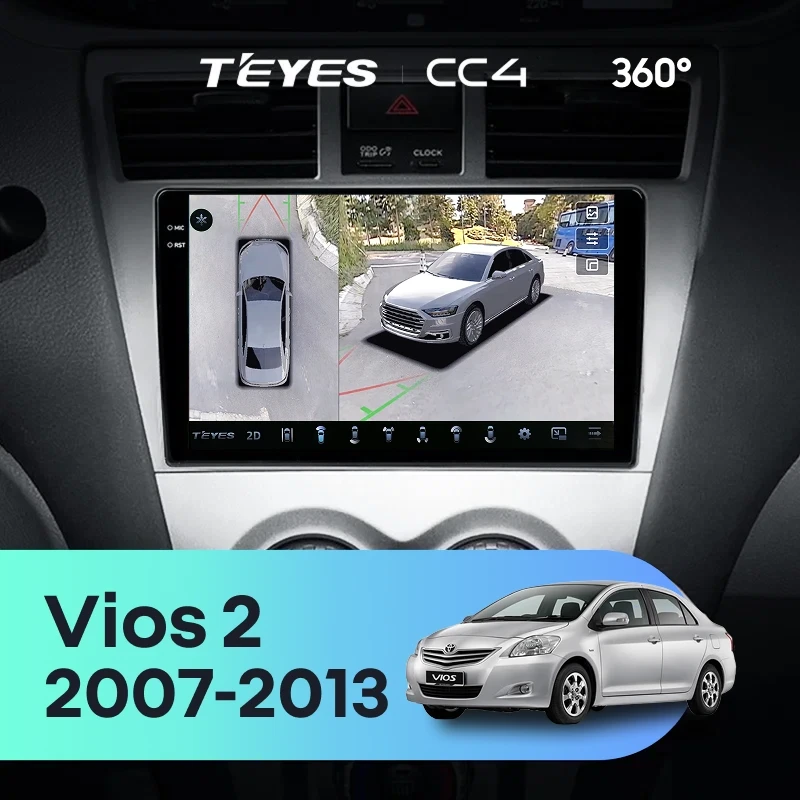 Штатная магнитола Teyes CC4 360 6/64 Toyota Vios 2 (2007-2013)