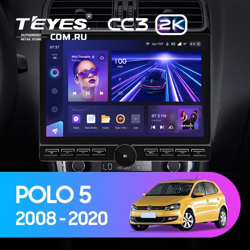 Штатная магнитола Teyes CC3 2K 6/128 Volkswagen Polo 5 (2008-2020) (13&quot; с кнопками)