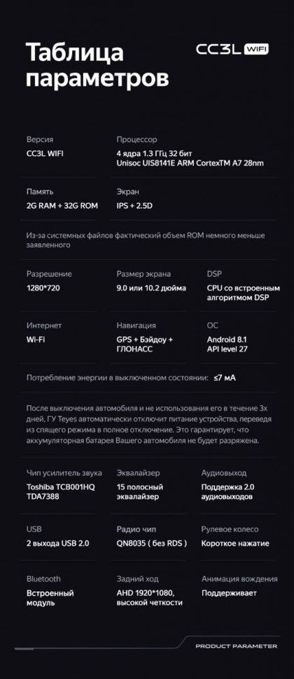 Штатная магнитола Teyes CC3L WiFi 2/32 Jeep Wrangler 4 JL (2018-2019)