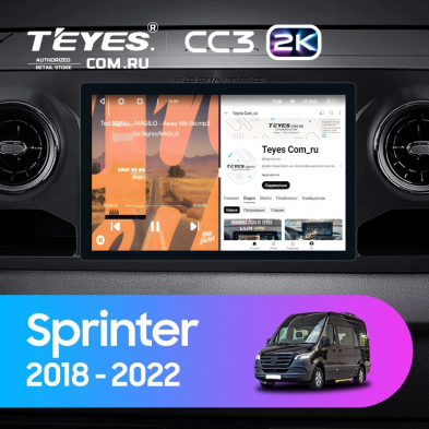 Штатная магнитола Teyes CC3 2K 6/128 Mercedes-Benz Sprinter (2018-2022) F1 (11&quot;)
