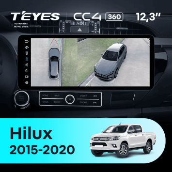Штатная магнитола Teyes CC4 12.3" 360 6/64 Toyota Hilux Pick Up AN120 (2015-2020)
