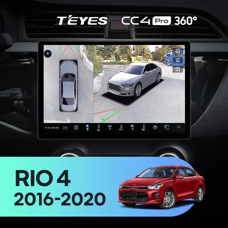 Штатная магнитола Teyes CC4 Pro 360 8/128 Kia Rio 4 (2016-2020) Тип-A (13")