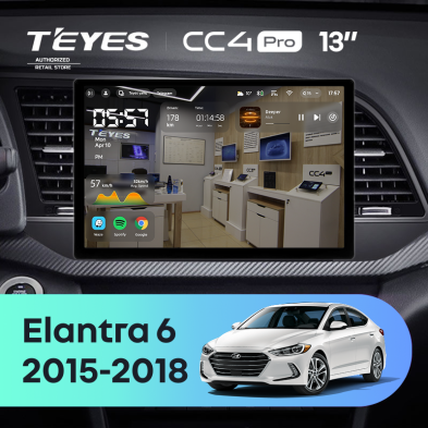Штатная магнитола Teyes CC4 Pro 12/256 Hyundai Elantra 6 (2015-2018) Тип-A (13")