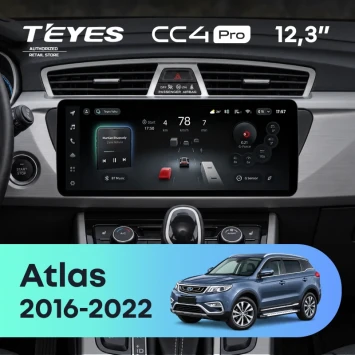 Штатная магнитола Teyes CC4 Pro 12.3" 12/256 Geely Atlas NL-3 (2016-2022) Тип-B
