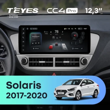 Штатная магнитола Teyes CC4 Pro 12.3" 12/256 Hyundai Solaris 2 (2017-2020) Тип-B