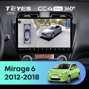Штатная магнитола Teyes CC4 Pro 360 8/128 Mitsubishi Mirage 6 (2012-2018) (11")