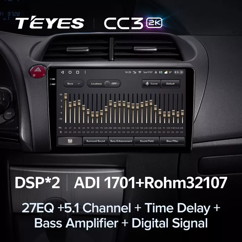 Штатная магнитола Teyes CC3 2K 4/32 Honda Civic Hatchback (2006-2012)