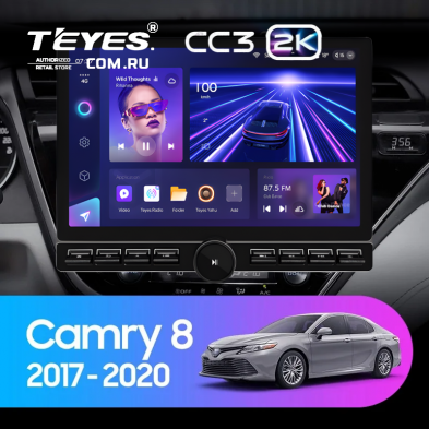 Штатная магнитола Teyes CC3 2K 6/128 Toyota Camry 8 XV 70 (2017-2020) (13&quot; с кнопками)
