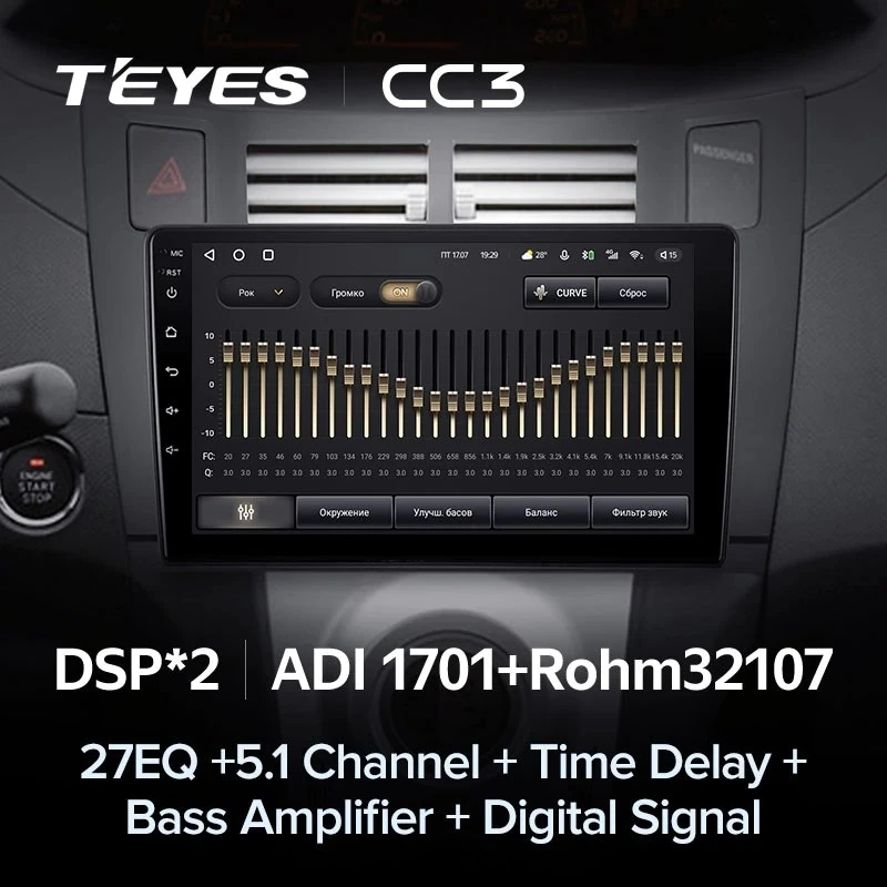 Штатная магнитола Teyes CC3 4/32 Toyota Yaris XP90 (2005-2012) F1