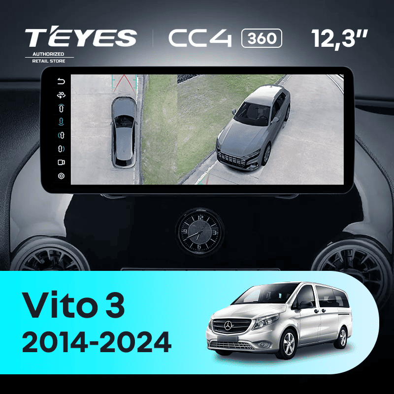 Штатная магнитола Teyes CC4 12.3" 360 8/128 Mercedes-Benz Vito 3 W447 (2014-2024)