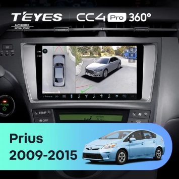 Штатная магнитола Teyes CC4 Pro 360 8/128 Toyota Prius 3 XW30 (2009-2015) F1 Правый руль