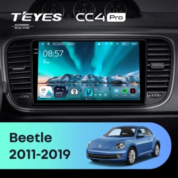 Штатная магнитола Teyes CC4 Pro 8/128 Volkswagen Beetle A5 (2011-2019) (10 inch Universal)