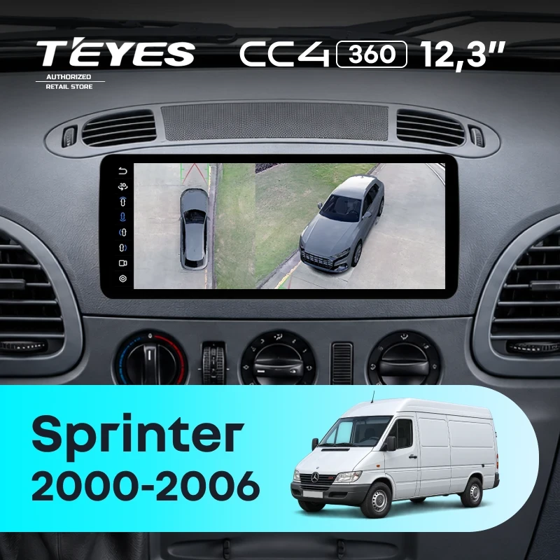 Штатная магнитола Teyes CC4 12.3" 360 6/64 Mercedes-Benz Sprinter (W903) (2000-2006)