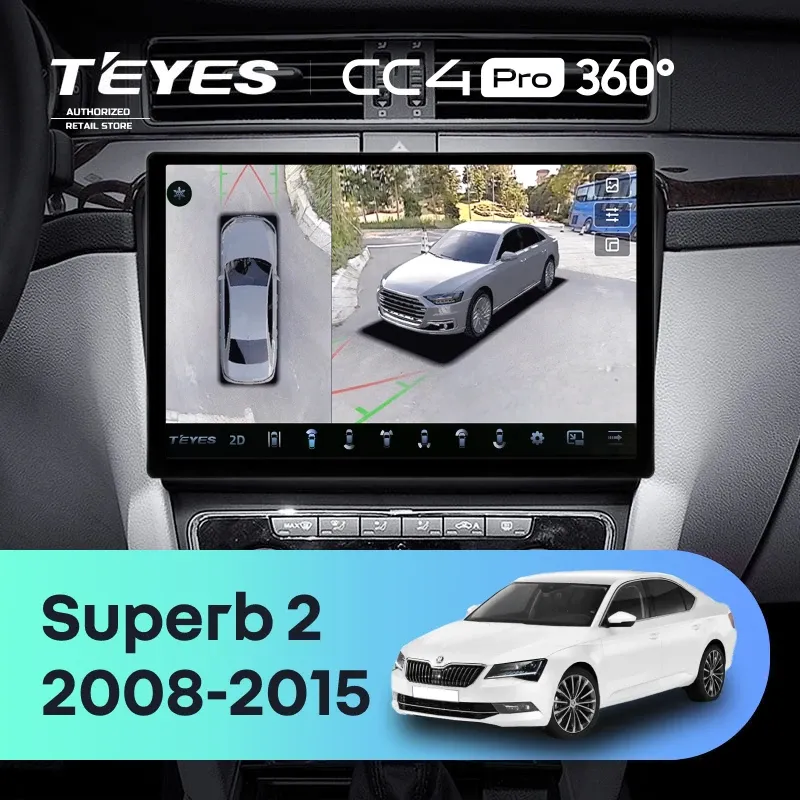 Штатная магнитола Teyes CC4 Pro 360 8/128 Skoda Superb 2 B6 (2008-2015) (11")