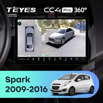 Штатная магнитола Teyes CC4 Pro 360 8/128 Chevrolet Spark M300 (2009-2016) F1 (11")