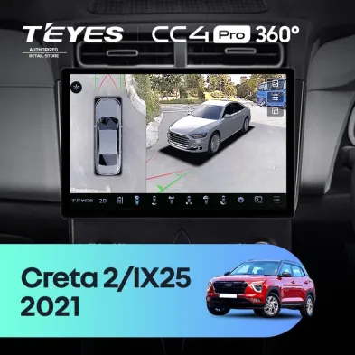 Штатная магнитола Teyes CC4 Pro 360 8/128 Hyundai Creta 2 2021+ (глянец) F2 (11")