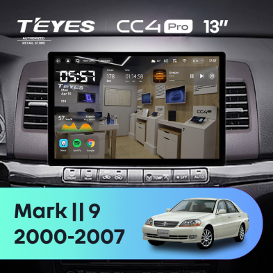 Штатная магнитола Teyes CC4 Pro 8/128 Toyota Mark II 9 X110 (2000-2007) F2 (13&quot;)