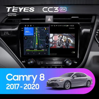 Штатная магнитола Teyes CC3 2K 360 6/128 Toyota Camry 8 XV 70 (2017-2020) Правый руль