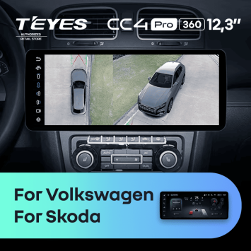 Штатная магнитола Teyes CC4 Pro 12.3" 360 8/128 Volkswagen Touran (2003-2015)