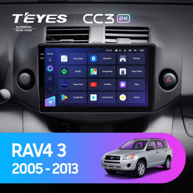 Штатная магнитола Teyes CC3 2K 360 6/128 Toyota RAV4 3 XA30 (2005-2013) F2 10&quot;