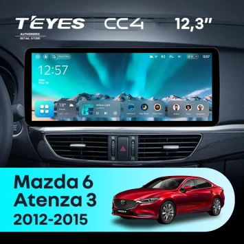 Штатная магнитола Teyes CC4 12.3" 8/128 Mazda Atenza 3 (2012-2015) Тип-B Правый руль