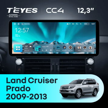 Штатная магнитола Teyes CC4 12.3" 8/128 Toyota Land Cruiser Prado 150 (2009-2013)