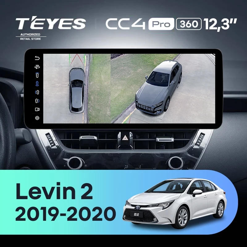 Штатная магнитола Teyes CC4 Pro 12.3" 360 8/128 Toyota Levin 2 E210 (2019-2023) Тип-A