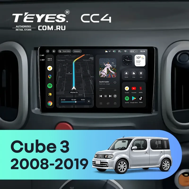 Штатная магнитола Teyes CC4 8/128 Nissan Cube 3 Z12 (2008-2019) (0din)