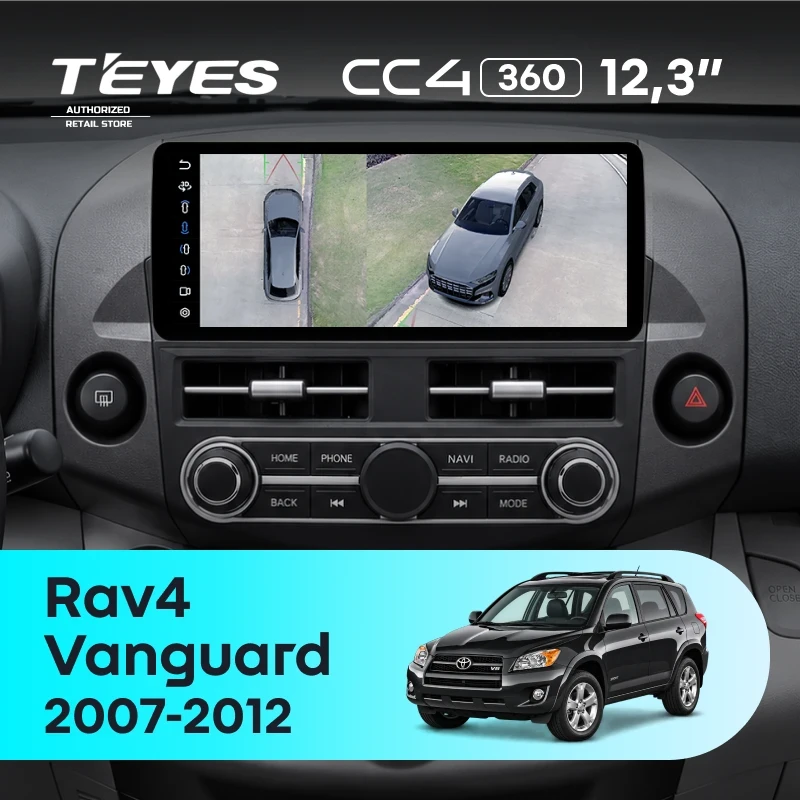 Штатная магнитола Teyes CC4 12.3" 360 8/128 Toyota Vanguard (2007-2012) F2