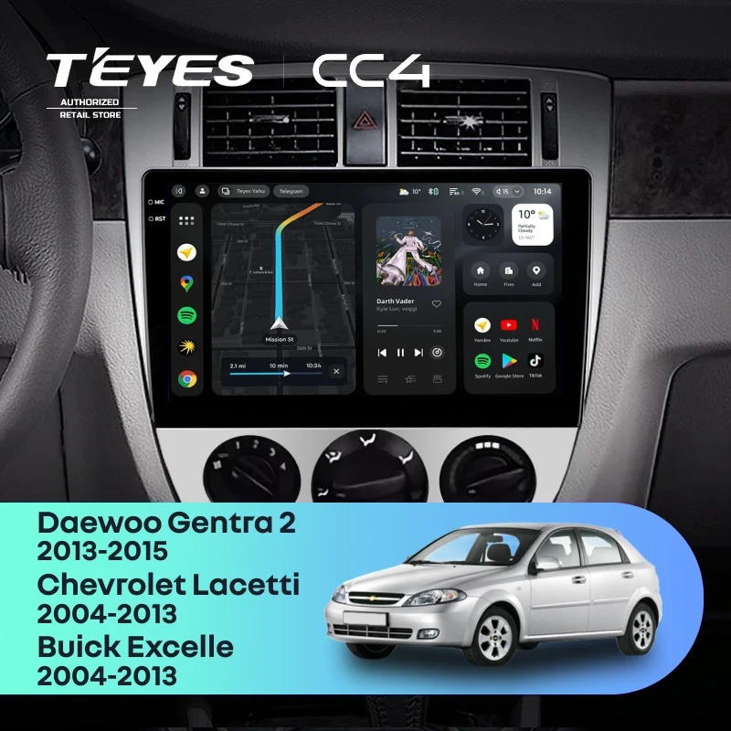 Штатная магнитола Teyes CC4 6/64 Chevrolet Lacetti J200 (2004-2013) F1 Тип-B