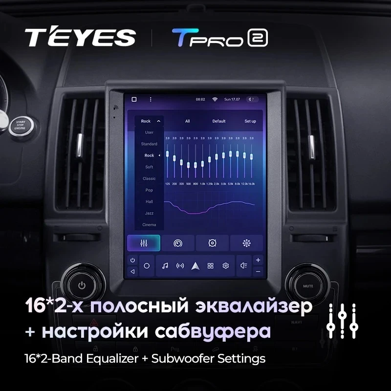 Штатная магнитола Tesla style Teyes TPRO 2 6/128 Land Rover Freelander 2 (2006-2012) Тип-B