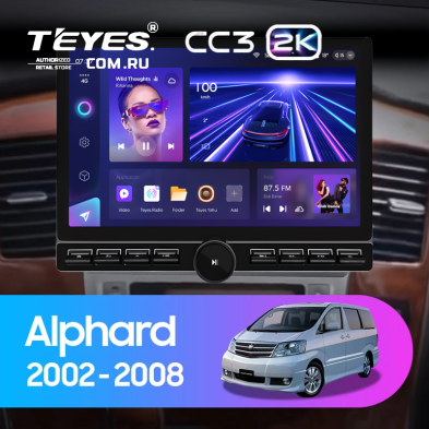 Штатная магнитола Teyes CC3 2K 6/128 Toyota Alphard 1 H10 (2002-2005) F1 (13&quot; с кнопками)