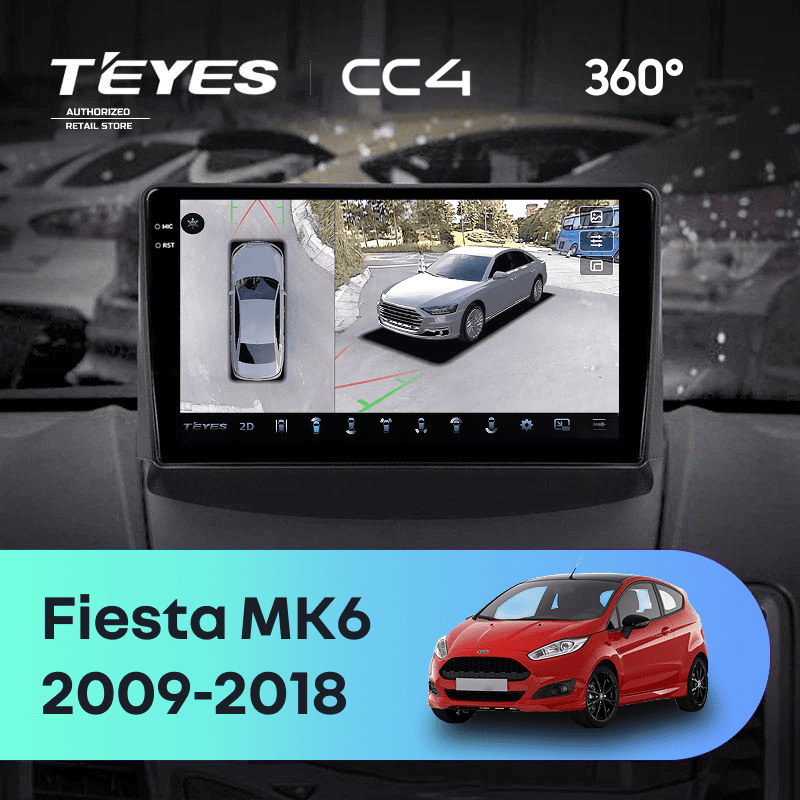 Штатная магнитола Teyes CC4 360 6/64 Ford Fiesta 6 (2009-2018) F1 Тип-A