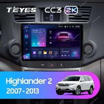 Штатная магнитола Teyes CC3 2K 6/128 Toyota Highlander 2 XU40 (2007-2013) F2 10&quot;