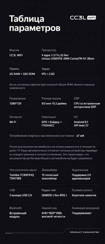 Штатная магнитола Teyes CC3L WiFi 2/32 Volkswagen Passat 7 B7 (2010-2015)