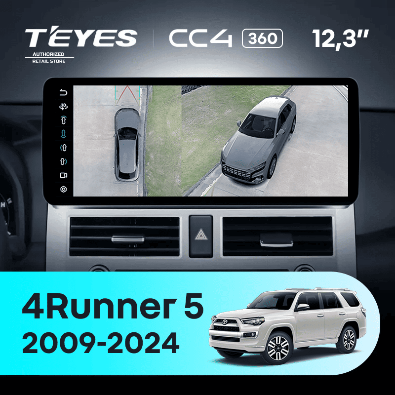 Штатная магнитола Teyes CC4 12.3" 360 6/64 Toyota 4Runner 5 N280 (2009-2024)