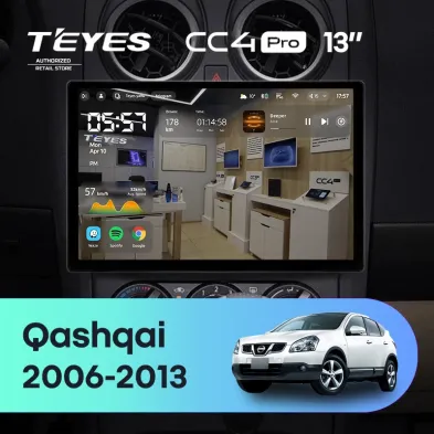 Штатная магнитола Teyes CC4 Pro 12/256 Nissan Qashqai 1 J10 (2006-2013) F2 (13")