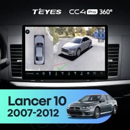Штатная магнитола Teyes CC4 Pro 360 12/256 Mitsubishi Lancer 10 CY (2007-2012) Тип-A (13")