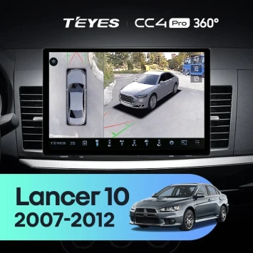 Штатная магнитола Teyes CC4 Pro 360 12/256 Mitsubishi Lancer 10 CY (2007-2012) Тип-A (13")