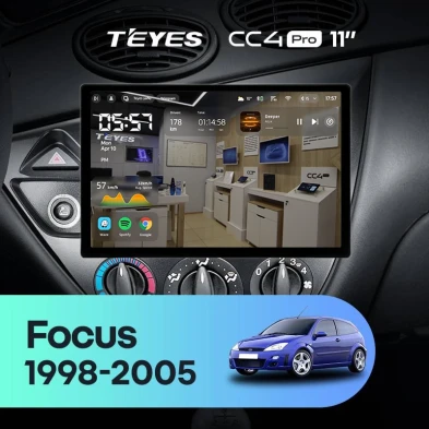 Штатная магнитола Teyes CC4 Pro 8/128 Ford Focus 1 (1998-2005) (11")