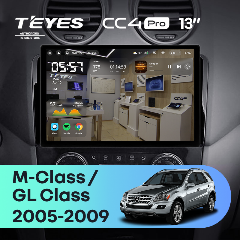 Штатная магнитола Teyes CC4 Pro 8/128 Mercedes-Benz GL-Class (2005-2009) F1 (13&quot;)