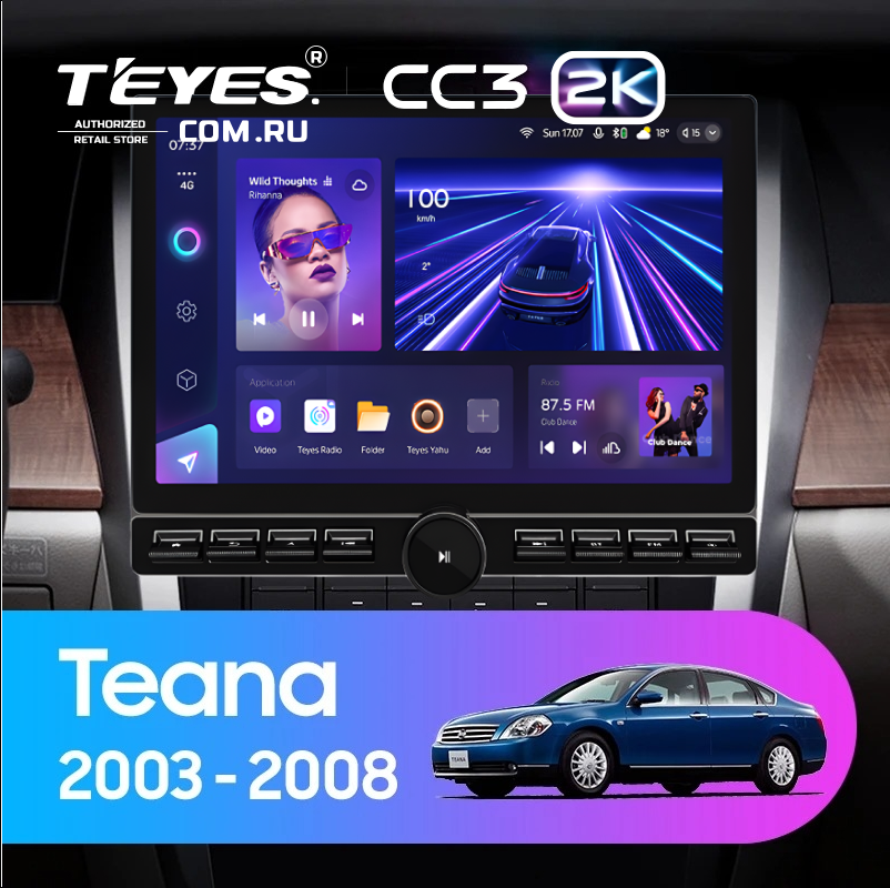Штатная магнитола Teyes CC3 2K 6/128 Nissan Teana J31 (2003-2008) F2 (13&quot; с кнопками)