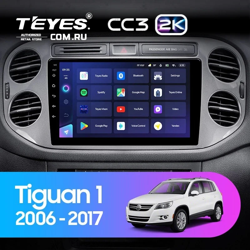 Штатная магнитола Teyes CC3 2K 4/32 Volkswagen Tiguan 1 NF (2006-2017) F1