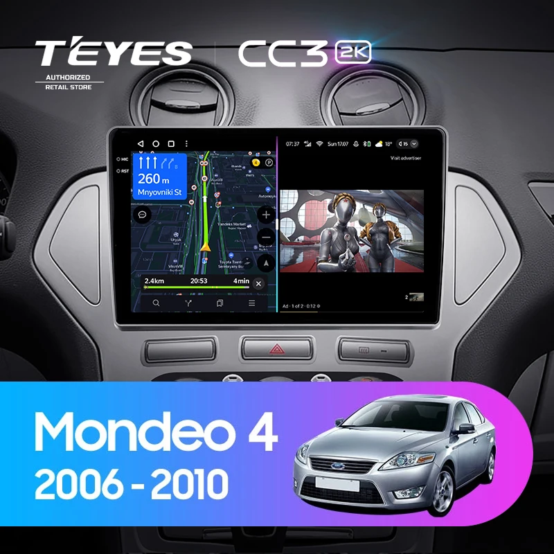 Штатная магнитола Teyes CC3 2K 4/64 Ford Mondeo 4 (2006-2010)