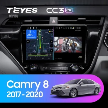 Штатная магнитола Teyes CC3 2K 6/128 Toyota Camry 8 XV 70 (2017-2020) Правый руль