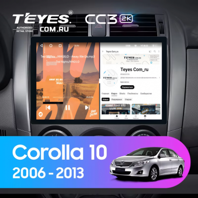 Штатная магнитола Teyes CC3 2K 6/128 Toyota Corolla 10 E140 E150 (2006-2013) Тип-B (11&quot;)